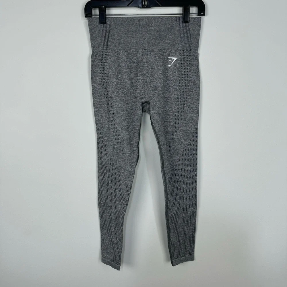 Gymshark Gray Grey Seamless High Rise Full Length Leggings Workout Gym